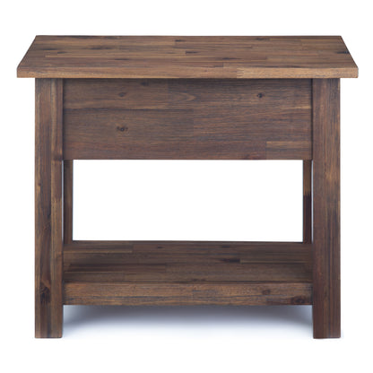 Monroe - Narrow Side Table - Distressed Charcoal Brown
