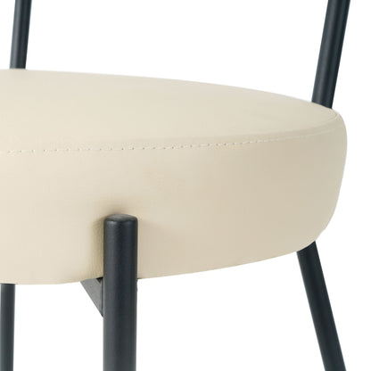 Modern Bentwood Dining Chair, Metal Legs, Ash Veneer Back, (Set of 2) - Cream