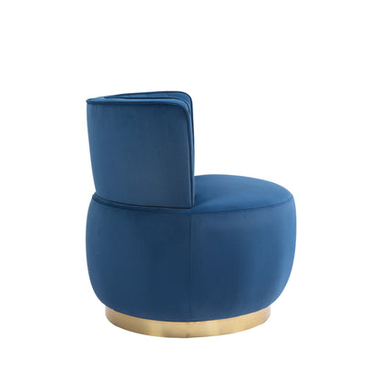 Coolmore - Swivel Barrel Chair, 360 Degree Swivel Accent Sofa Chair With Soft Velvet - Navy