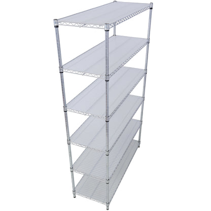 6 Tier 6000Lbs Capacity Nsf Metal Shelf Wire Shelving Unit, Heavy Duty Adjustable Storage Rack With Wheels & Shelf Liners For Commercial Grade Utility Steel Storage Rack - Chrome