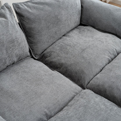 Convertible Combination Sofa, Sofa U Shaped, Sofa With Footstools With Storage - Gray Sofa For Living Room, Living Room 2 Seater Combination Sofa Gray - Gray