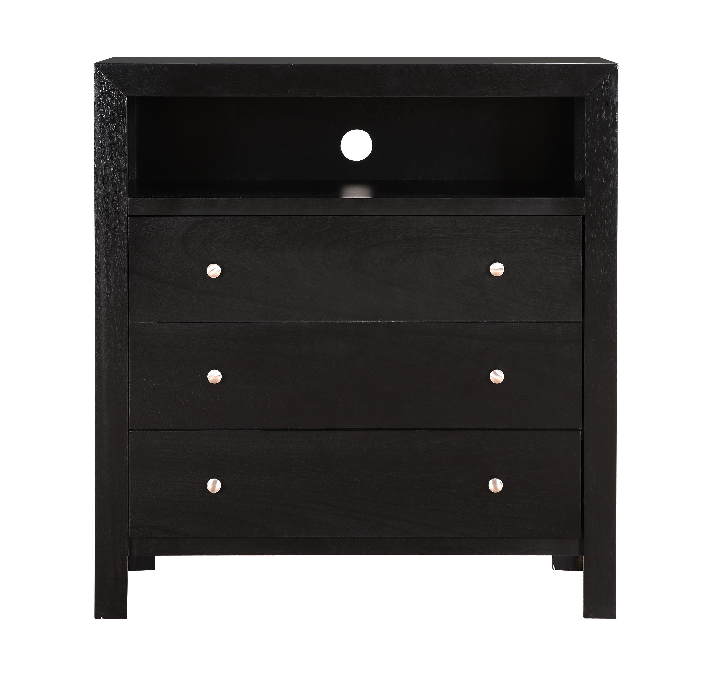 Elegant Transitional Media Chest - Black