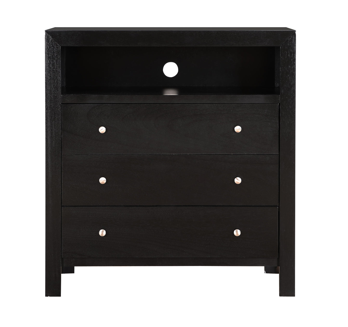Elegant Transitional Media Chest - Black
