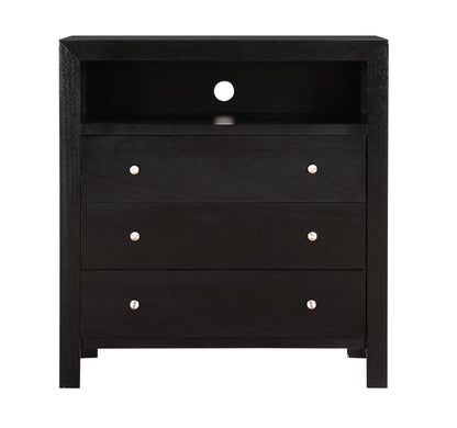 Elegant Transitional Media Chest - Black