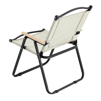 Folding Outdoor Chairs For Indoor, Outdoor Camping, Picnics, Beach, Backyard, Bbq, Party, Patio (Set of 2) - Beige