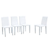 (Set of 4) Backrest Chairs With Silver Metal Legs The Perfect Combination, Suitable For Minimalist And Modern Home Styles - White / Silver