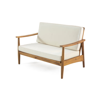 2 Piece Patio Set With Slatted Back Loveseat And Coffee Table - Teak
