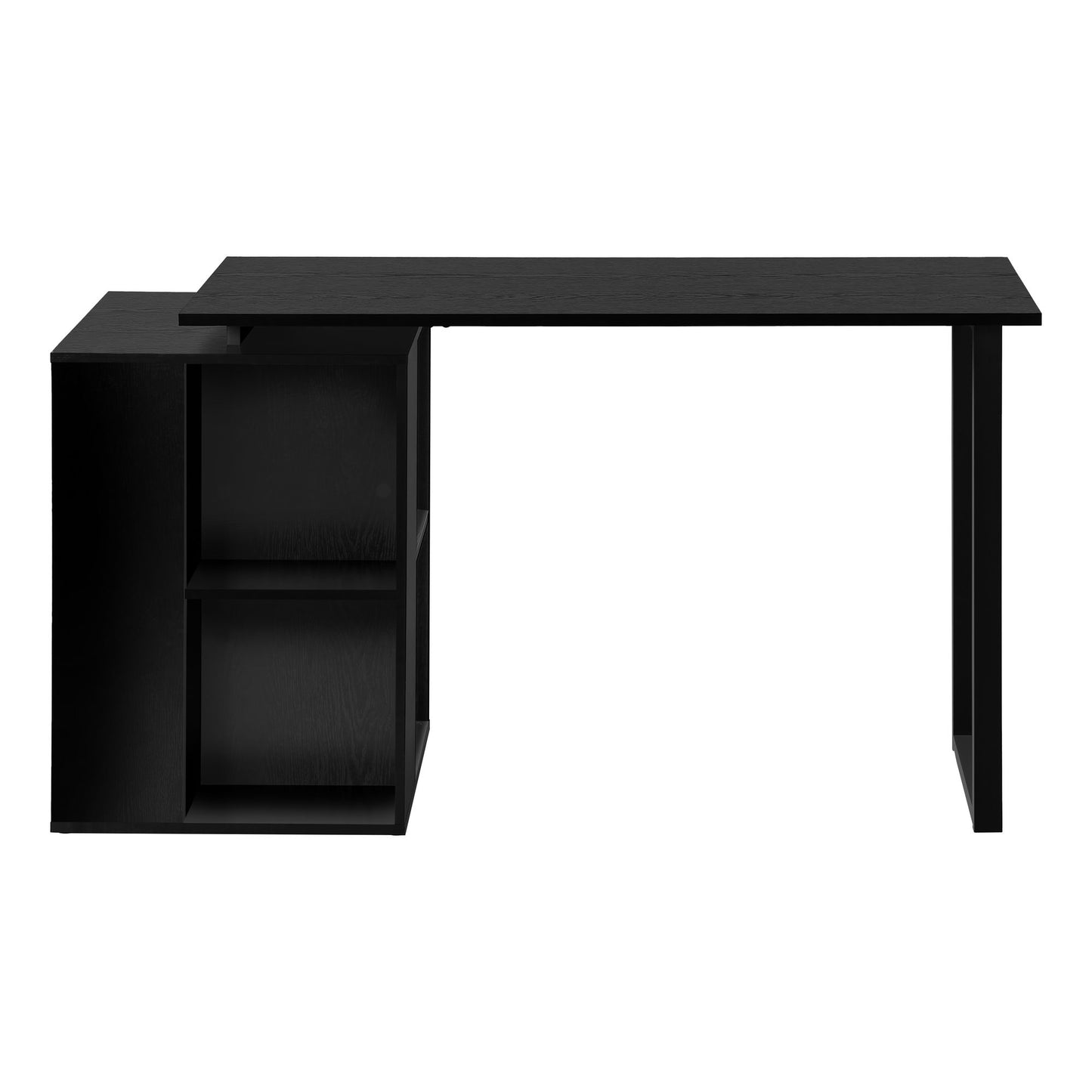 Computer Desk, Home Office, Left, Right Set-Up, Storage Shelves, Work, Laptop, Contemporary, Modern - Black