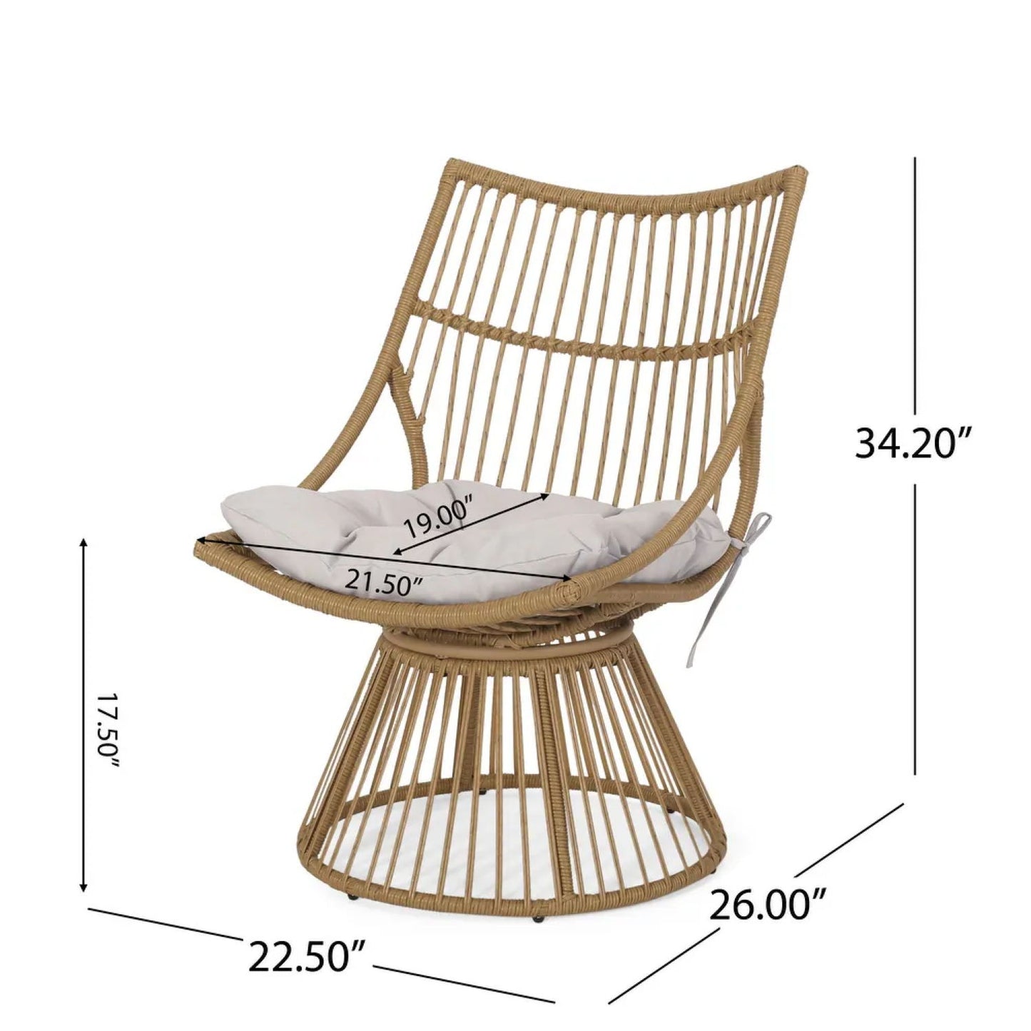 Elaine - Chair & Side Table - Light Brown