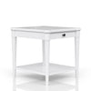 End Table With Storage Drawer - White