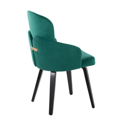 Dahlia - Contemporary Dining Chair (Set of 2) - Green / Black