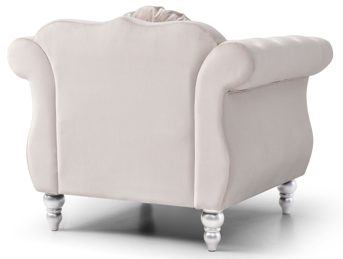 Elegant Transitional Flared Armchair - Ivory