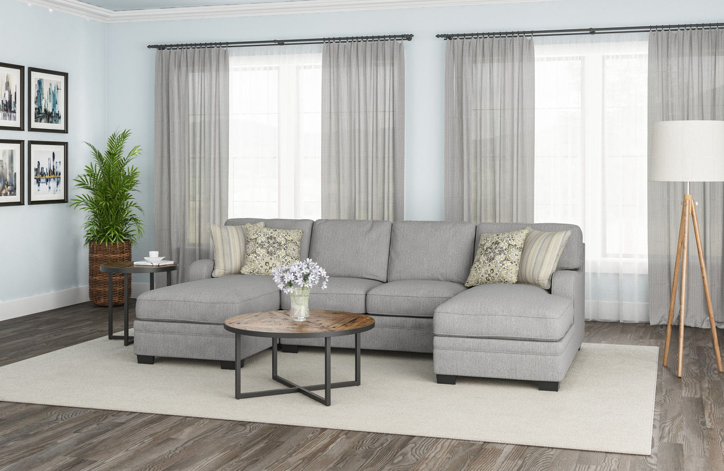 Berza - U Shaped Sectional - Gray