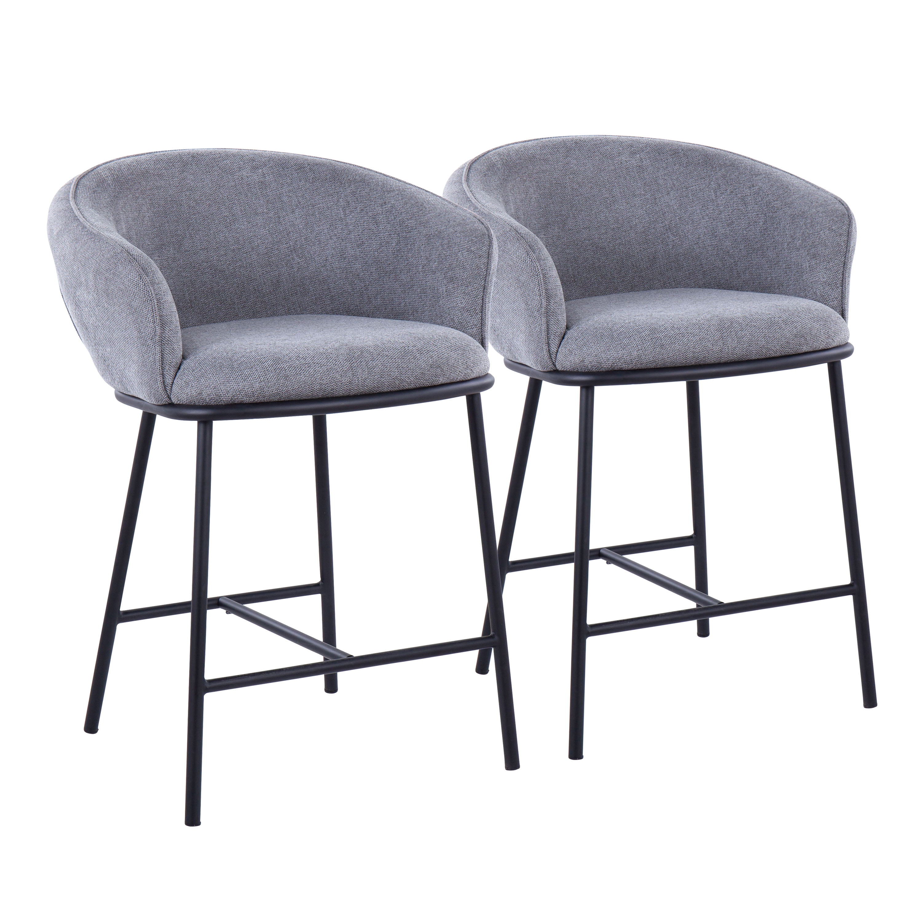 Ashland - Contemporary Counter Stool (Set of 2) - Black / Gray