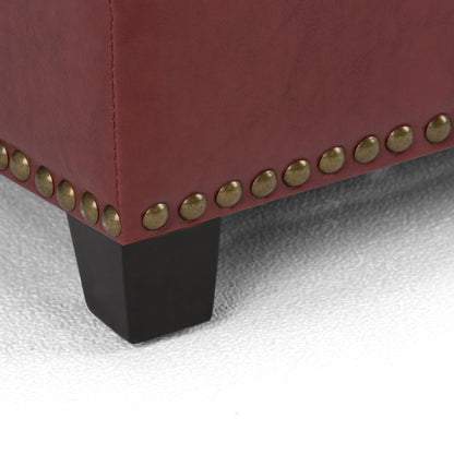 Kingsley - Large Storage Ottoman - Radicchio Red