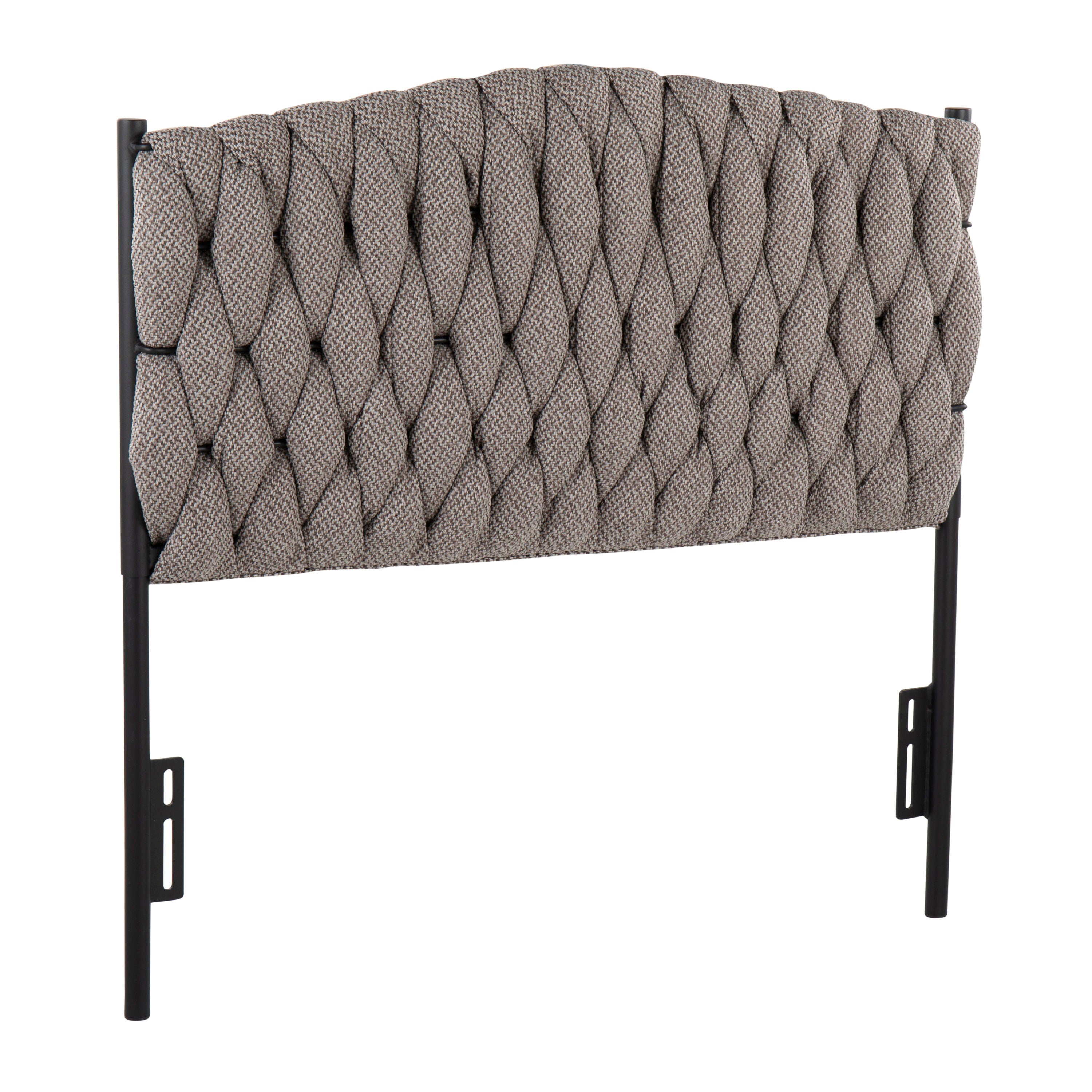 Braided Matisse - Twin Size Headboard - Black / Gray