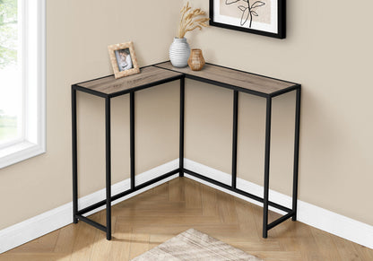 Corner Accent Console Table For Entryway, Contemporary And Modern - Taupe / Black