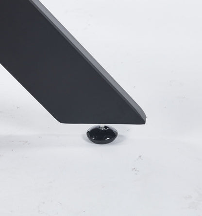 Dining Table With Cross Metal Leg And Tempered Glass, Modern Space Saving Kitchen Table For Living Room - Black