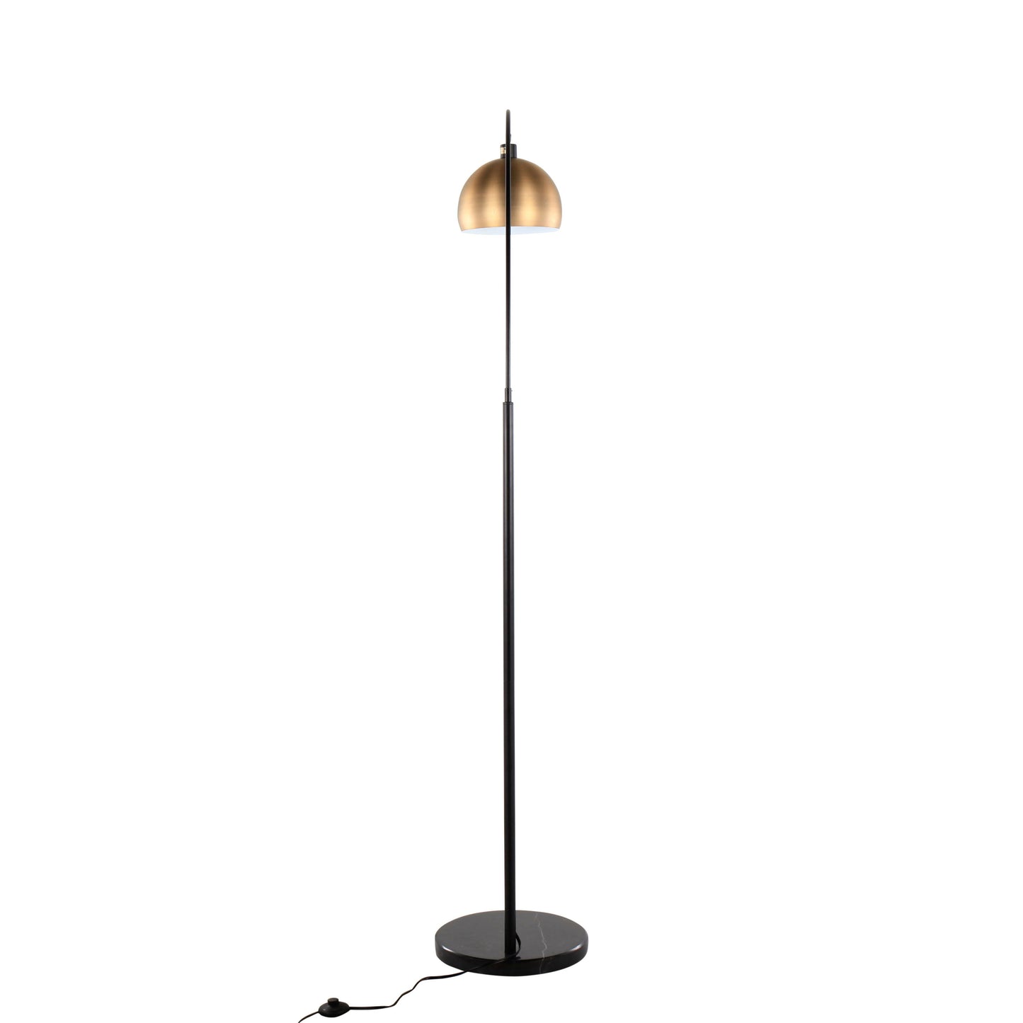 March - Contemporary Floor Lamp - Black / Antique Brass
