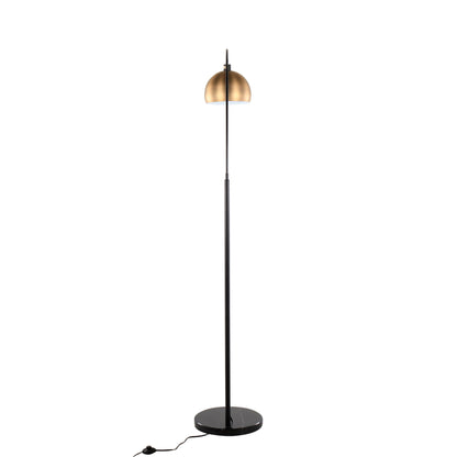 March - Contemporary Floor Lamp - Black / Antique Brass
