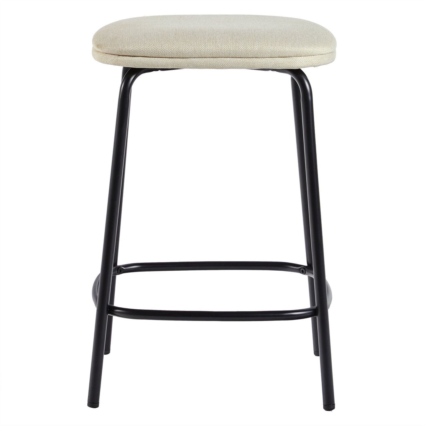 Modern Simple Counter Stool With Upholstered Seat (Set of 2) - Ivory