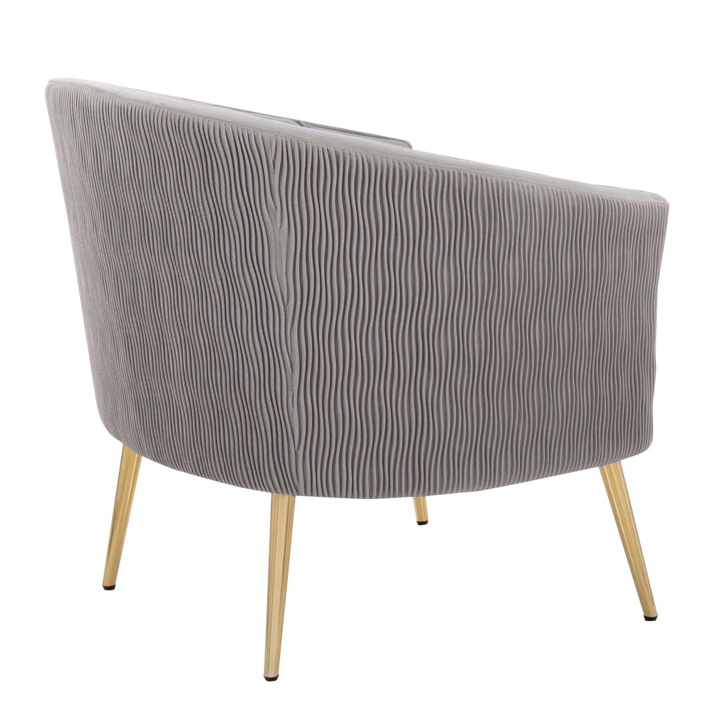 Tania - Pleated Waves Contemporary / Glam Chair - Gold / Silver