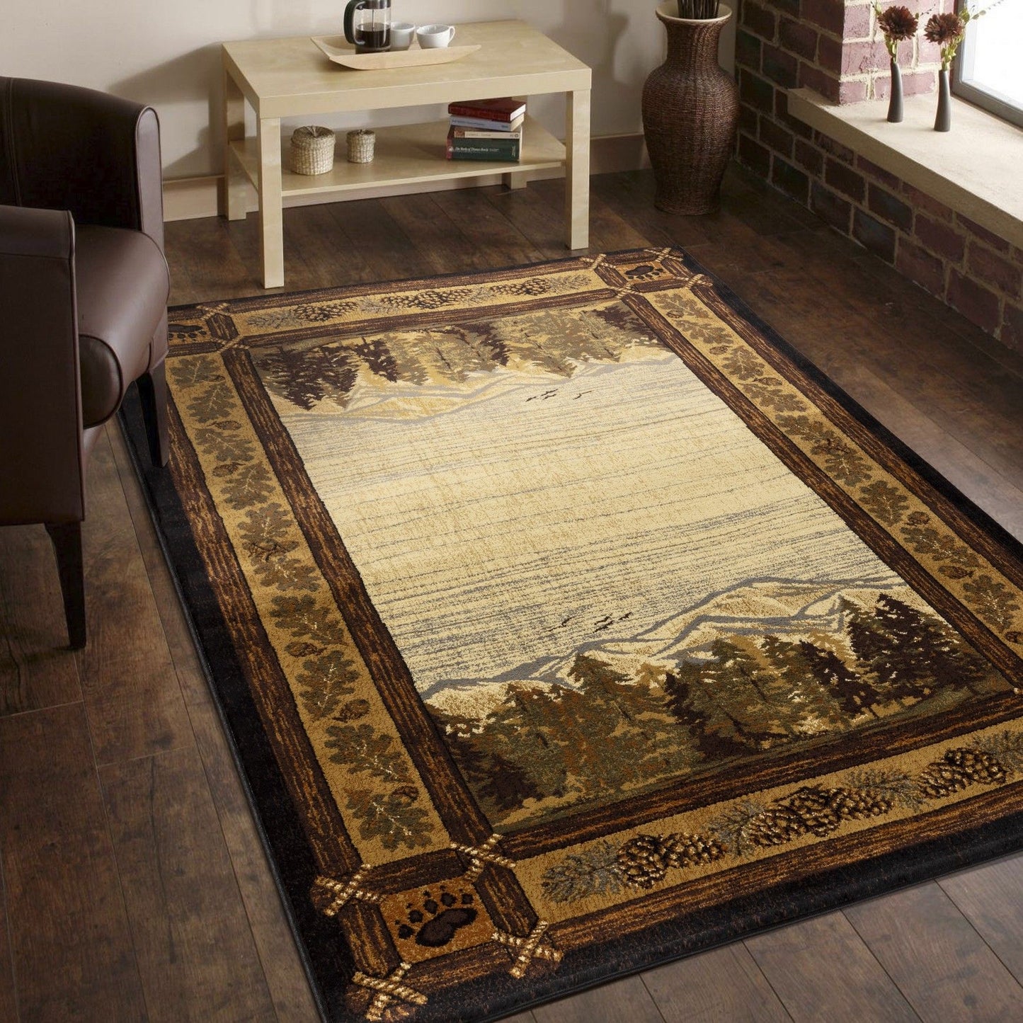 Nature's Nest - 7'10" X 10'3" Lodge Area Rug - Multi