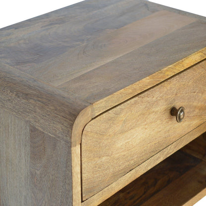 Floating Curve Open Slot Nightstand - Oak
