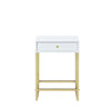 Coleen - Accent Table - White / Brass