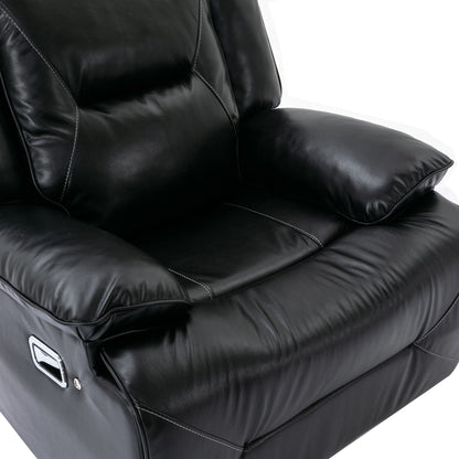 360ÔøΩÔøΩ Swivel And Rocking Home Theater Recliner Manual Recliner Chair With A Led Light Strip For Living Room - Black