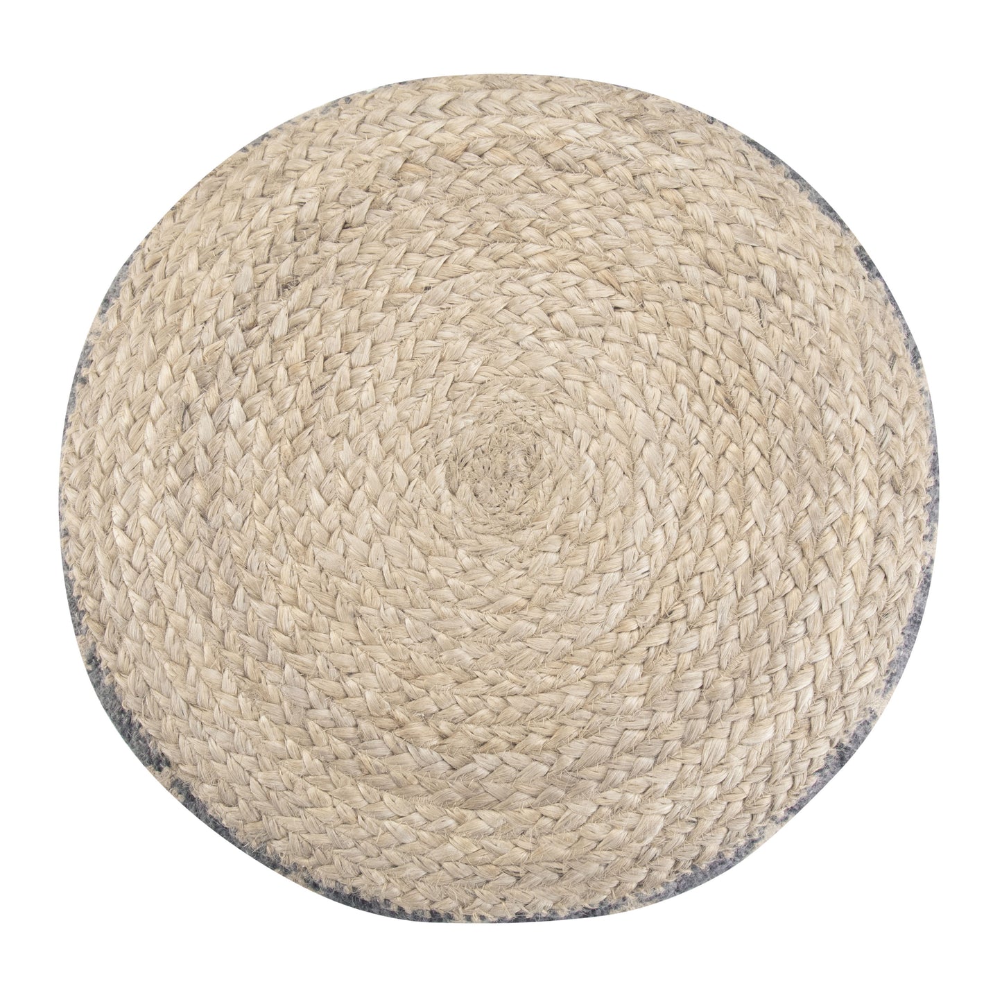 Edgeley - Round Pouf - Gray / Natural