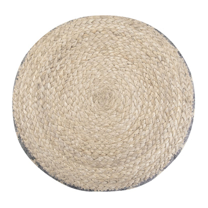 Edgeley - Round Pouf - Gray / Natural