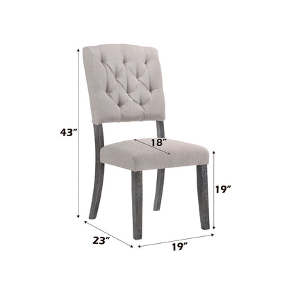 Bernard - Weathered Side Chair (Set of 2) - Beige / Gray