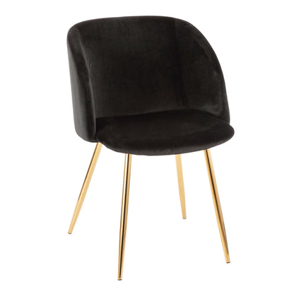 Fran - Contemporary Chair (Set of 2) - Gold / Black