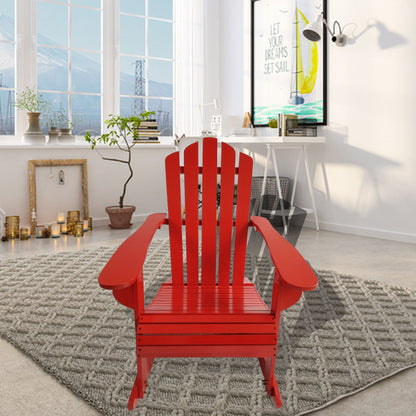 Reclining Outdoor Rocking Adirondack Chair - Red