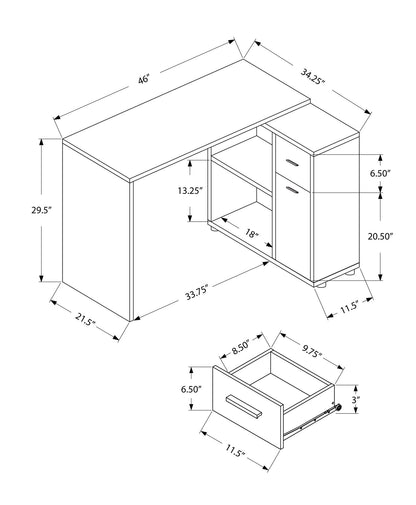 Computer Desk, Home Office, Corner, Storage Drawers, L Shape, Laptop, Contemporary & Modern - Walnut