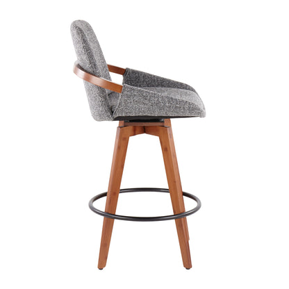 Cosmo - Mid-Century Counter Stool - Walnut / Gray