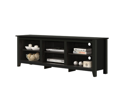 Benito - TV Stand With Open Shelves And Cable Management - Black