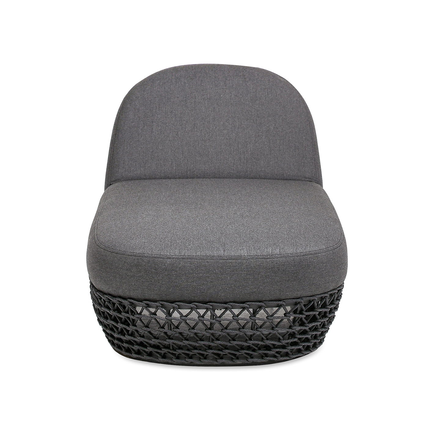 Willow - Sunbrella Upholstered Patio Lounger - Graphite Gray / Black
