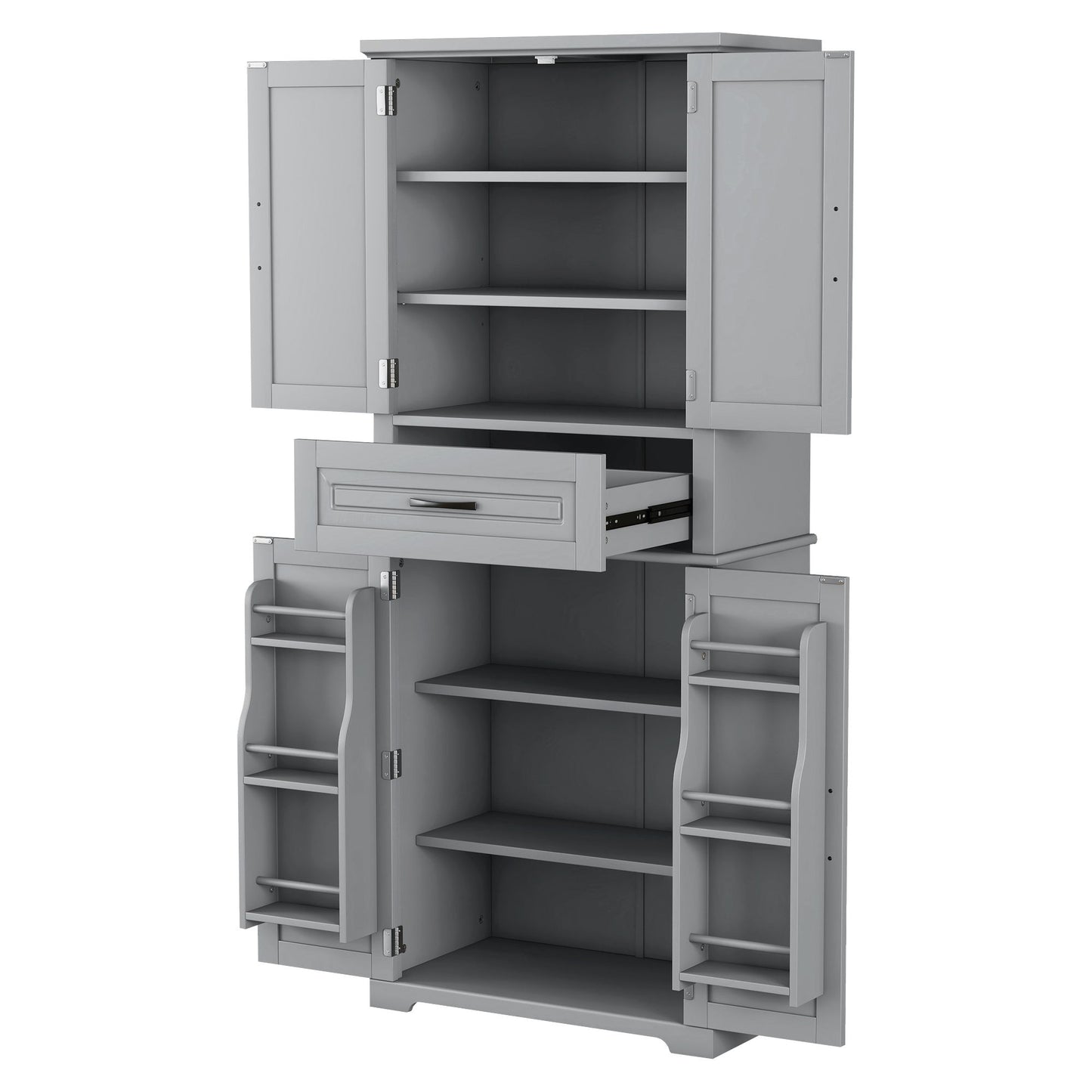 Bathroom Storage Cabinet With Multi Functional Storage Space, Material, Adjustable Shelf, Slide Rail Drawer - Gray