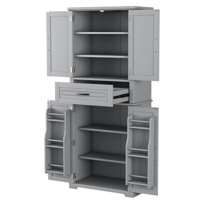 Bathroom Storage Cabinet With Multi Functional Storage Space, Material, Adjustable Shelf, Slide Rail Drawer - Gray
