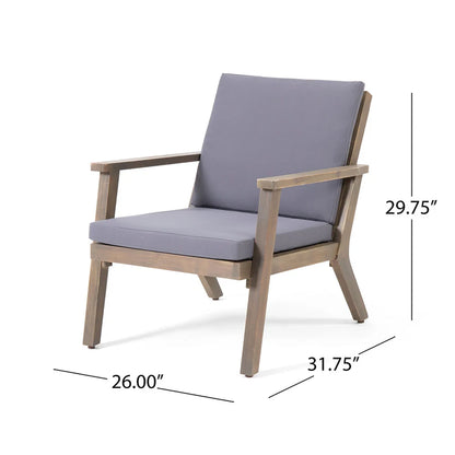 Avacyn - Outdoor 4 Seater Chat Set With Cushions - Gray