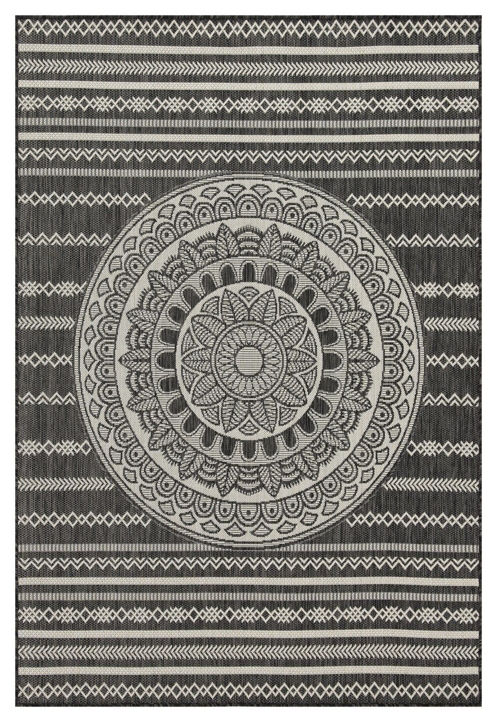 Sunshine - 7'10" X 10'3" Polypropylene Indoor, Outdoor, Area Rug - Anthracite