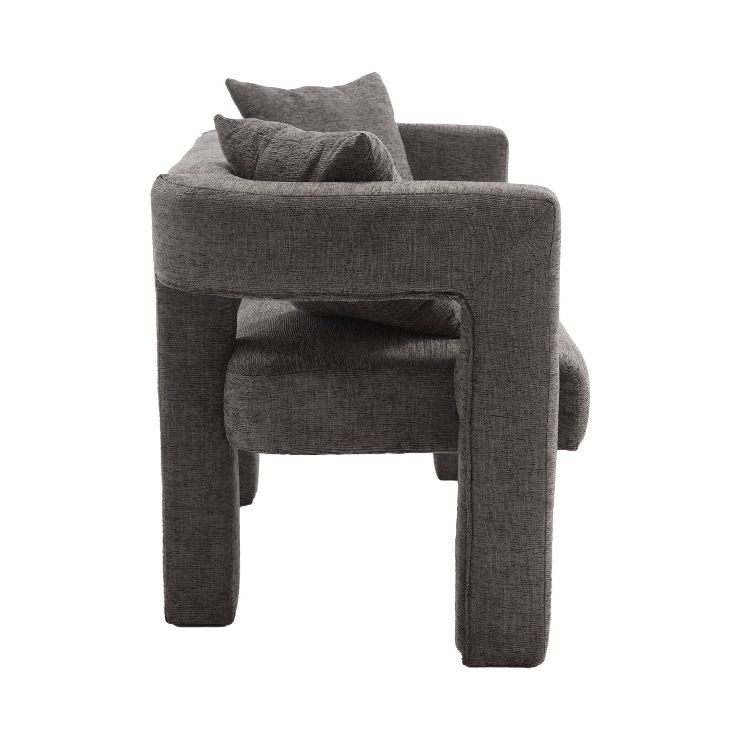 Modern Loveseat Sofa, Comfy Upholstered 2 Seater Sofa, Small Loveseat Accent Couch For Leisure Areas - Gray