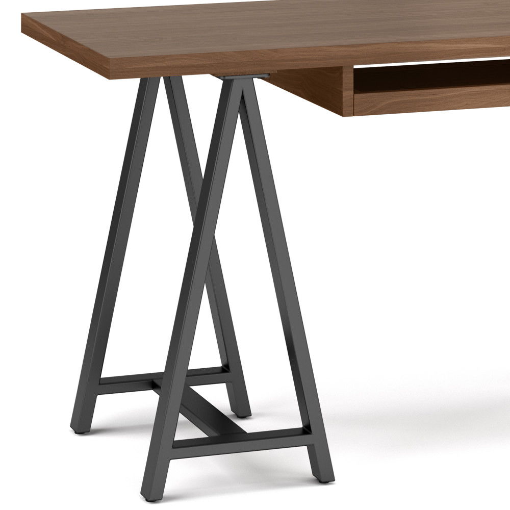 Sawhorse - Solid Walnut Veneer And Metal Desk - Walnut