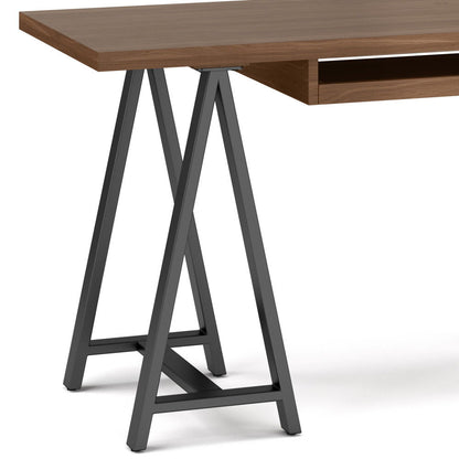 Sawhorse - Solid Walnut Veneer And Metal Desk - Walnut