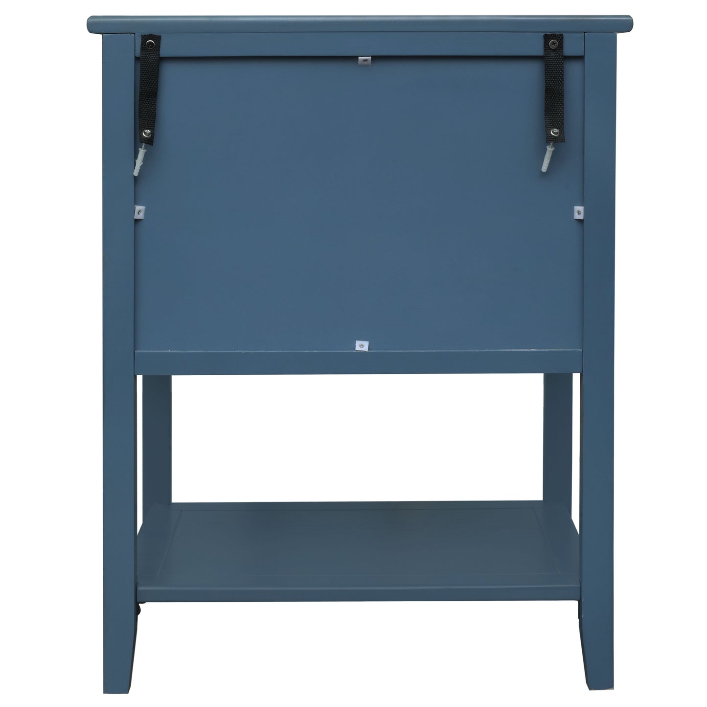 2 Drawer Side Table, American Style, End Table, Suitable For Bedroom - Blue
