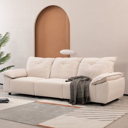 Modern Fabric Sofa With Removable Pillowcase And Backrest, Easy Care - Beige