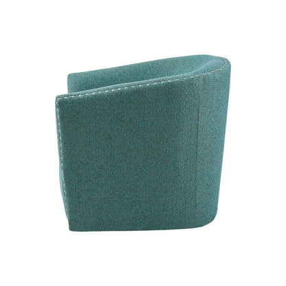 Swivel Chair With Foam Cushion And Pewter Nailhead Trim Upholstery, Solid Wood Frame - Green