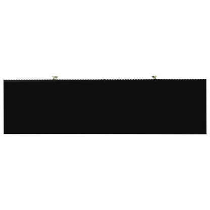 Modern Elegant 4 Door Sideboard Gold Metal Handle Buffet Cabinet For Dining Room, Living Room, Bedroom, Hallway - Black
